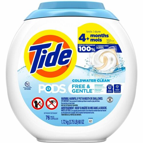 Procter & Gamble Commercial  Detergent,LaundryPacs,ScentFree,DyeFree,Standard&HE,76/PK,WE