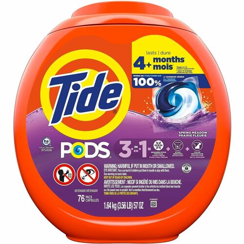 Procter & Gamble Commercial  Laundry Pods, 3-in-1, 76 Pods/Tub, 4/CT, Spring Meadow