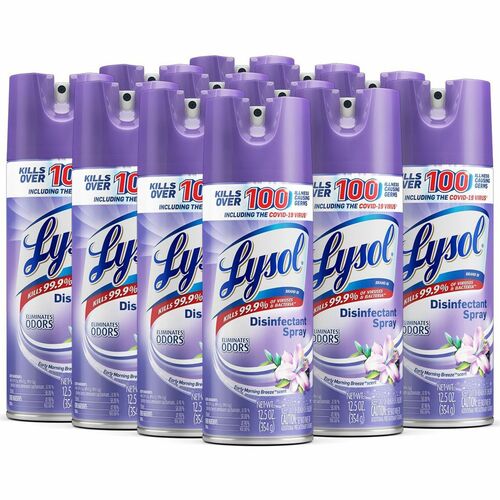 Reckitt Benckiser  Disinfectant Spray,Early Morning Breeze,12.5oz,12/CT,Clear