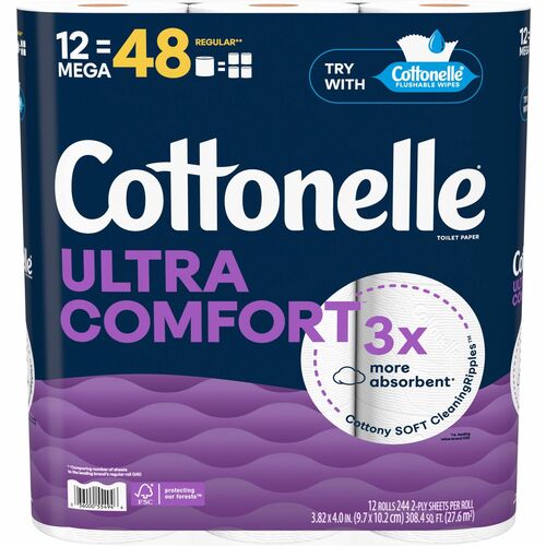 Kimberly-Clark Professional  Toilet Paper,Ultra Comfort,2-Ply,Plant-Based,12/PK,WE