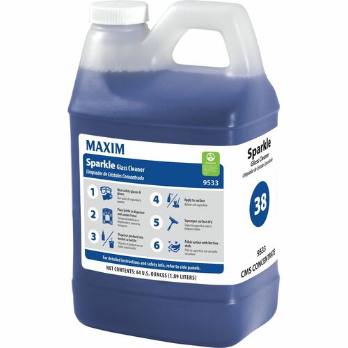 Midlab Inc  Cleaner,f/Glass,Concentrate,64oz,4/CT,BE