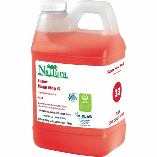 Midlab Inc  Floor Cleaner,Concentrate,Neutral,64oz,4/CT,RD