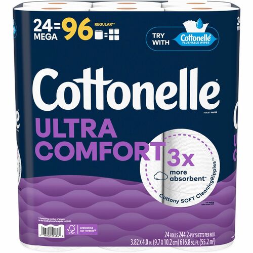 Kimberly-Clark Professional  Toilet Paper,Ultra Comfort,2-Ply,Plant-Based,24/PK,WE
