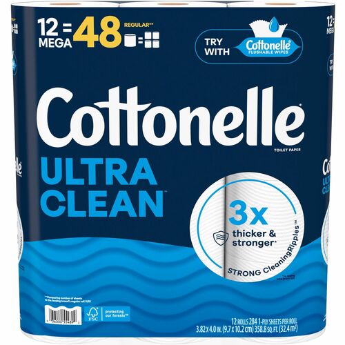 Kimberly-Clark Professional  Toilet Paper,Ultra Clean,1-Ply,Plant-Based,12/PK,WE