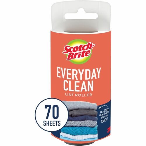 3M  Lint Roller Refill, 70 Perforated Sheets, Hvy-Dty, Black