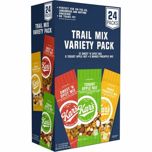 Kars Nuts  Trail Mix,MangoPineapple/Spicy/Yogurt Apple,24/BX,MI