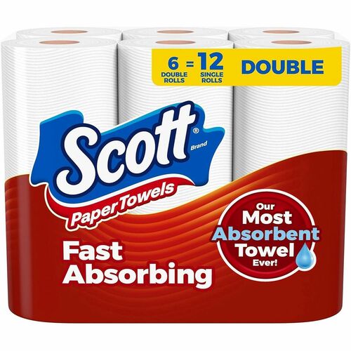 Kimberly-Clark Professional  Paper Towels,Double Roll,150 Shts/RL,6RL/PK,4PK/CT,White