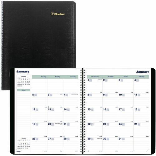Rediform  Planner,Monthly,16 Months,Sept-Dec,11"x9-1/16",BK