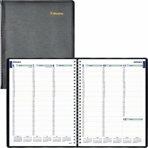 Rediform  Planner,Weekly,12 Months,Jan-Dec,11"x9-1/16",BK