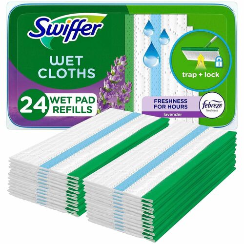 Procter & Gamble Commercial  Wet-MopCloths,SweeperTextured,Trap&Lock,Lavender,24/PK,Blue