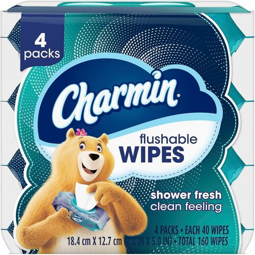 Procter & Gamble Commercial  WetWipes,Flushable,Re-SealTop,Portable,40Wipes/Pouch,4/PK,BE