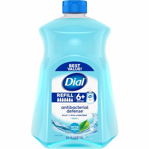 Dial Corporation  Hand Soap,Antibacterial,Liquid,Spring Water,52oz,3/CT,Blue