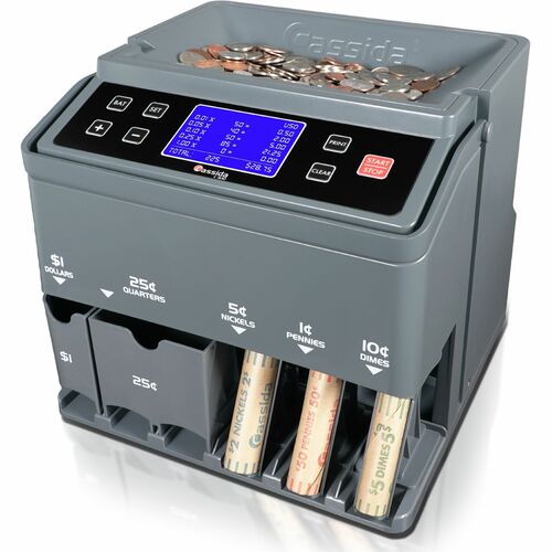 Cassida  Coin Counter/Sorter,300 Coins/Min,Wrapping,GY