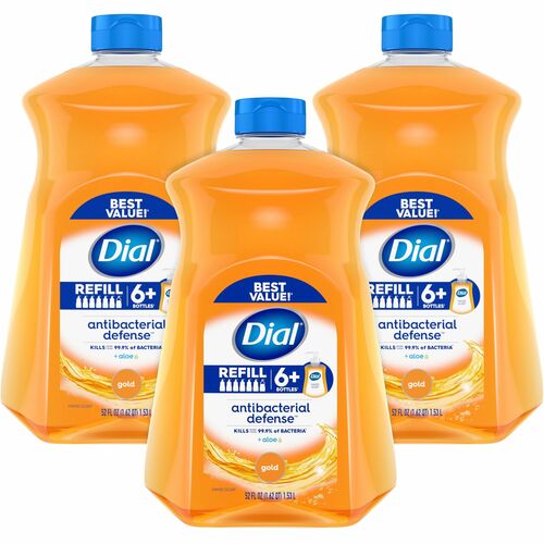 Dial Corporation  Hand Soap,Antibacterial,Liquid,Gold,52oz,3/CT,Orange