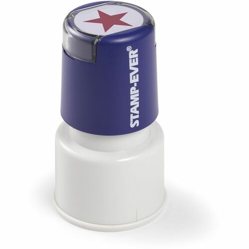 Trodat USA  Stamp,Round,Pre-Inked,"Star",3/4" Dia,Red