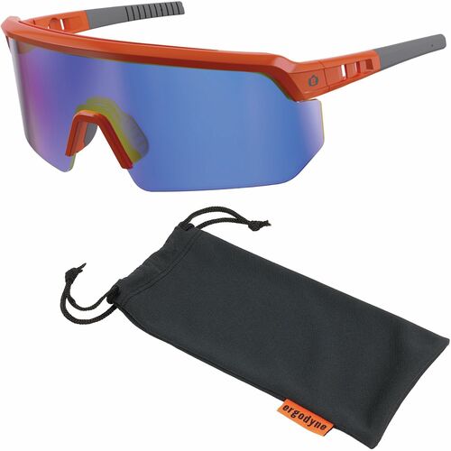 Ergodyne  Glasses,Adjustable,Polarized,Blue Mirror Lens,Orange Frame-EGO55062