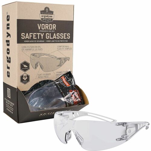 Ergodyne  Safety Glasses,Frameless,12/PK, Clear Lens-EGO58101