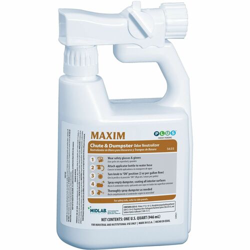 Midlab Inc  Cleaner,f/Dumpsters/Chutes,Deodorizer,1 Quart,4/CT,WE