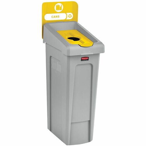 Rubbermaid Commercial Products  Recycling Station,f/Cans,23Gallon,12"x15"x40-1/4",GY/YW