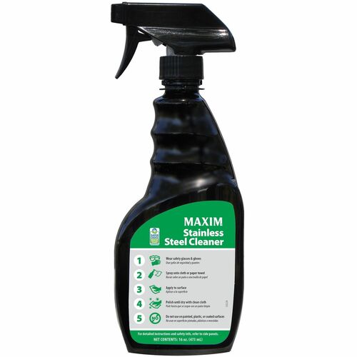 Midlab Inc  Cleaner,Stainless Steel,Spray,16 oz,6/CT,BK