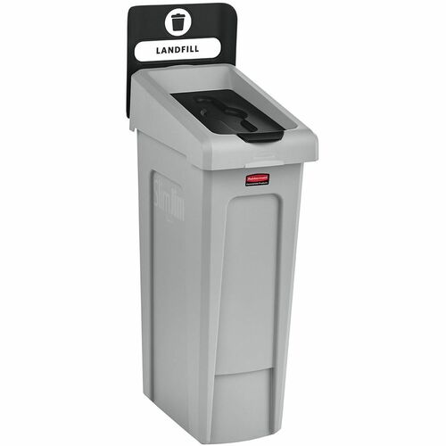Rubbermaid Commercial Products  Recycling Station,f/Landfill,23Gallon,12"x15"x40-1/4",GY/BK