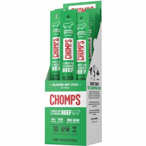 We are the Chompians, LLC  Beef Jerky,Jalapeno,1.15 oz Sticks,Display,24/PK