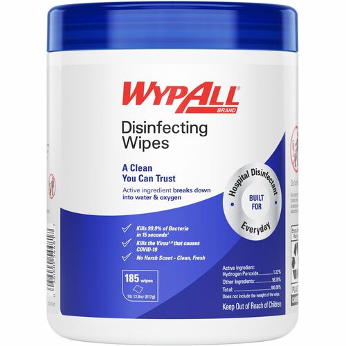 Kimberly-Clark Professional  Wipes,Disinfecting,HydrogenPeroxide,185/PK,3PK/CT,WE