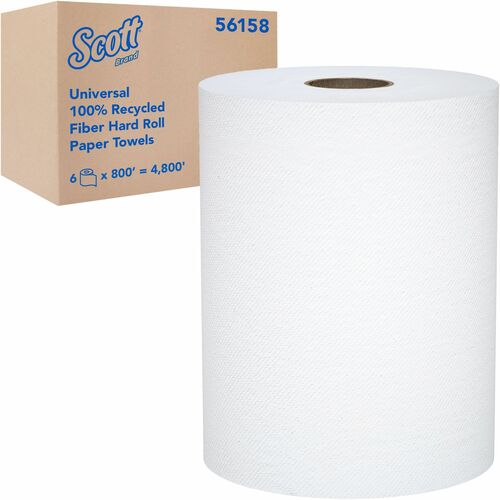 Kimberly-Clark Professional  Paper Towels,Recycled Fibers,1-1/2"Core,800'Roll,6/CT,WE