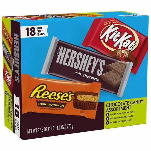 Hershey Co  Candy,Full-Size,Hershey's/Kit Kat/Reese's,18/CT