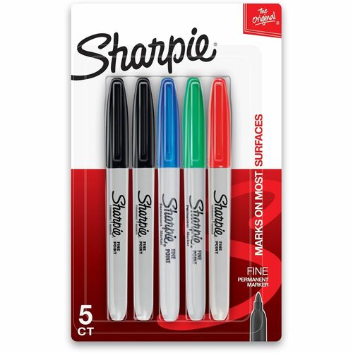 Newell Brands  Permanent Markers, Fine Point, 5/PK, Assorted