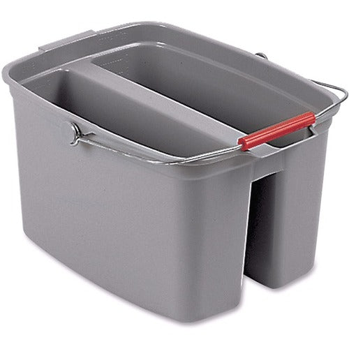 Rubbermaid Commercial Products  Utility Pail, Double, 19-Qrt, 18-1/8"x10-1/8"x17-3/4", Gray