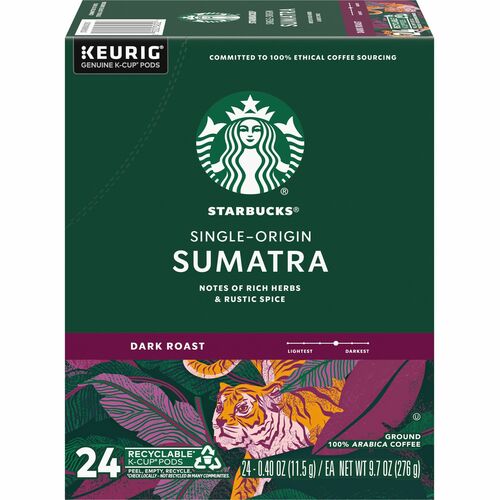 Starbucks  Coffee,Sumatra,Dark Roast,K-Cup,24/BX
