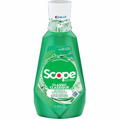 Procter & Gamble Commercial  Mouthwash, Classic, Mint, 1 Liter, 6/CT, Green