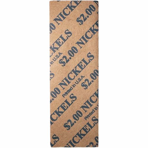 ControlTek  CoinWrappers,f/Nickles,HighCap,KraftPaper,1000/BX,Blue