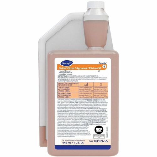Diversey Care  Floor Cleaner,AccuMix,Concentrate,Citrus,32oz,Orange-DVO101109755