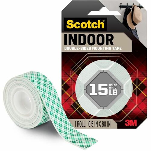 3M  Permanent High-Density Foam Mounting Tape, Holds Up to 15 lbs, 1 x 125, White
