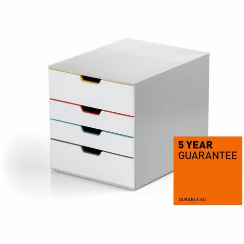 Durable Office Products  Organizer,4-Drawer(2 XXL,2 Regular),11"x14"x11-1/2",White