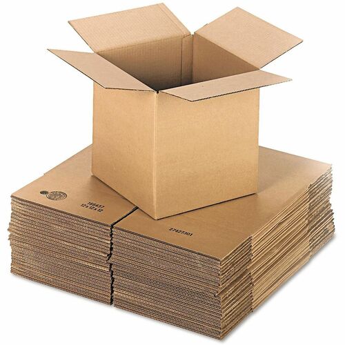 Universal  Cubed Fixed-Depth Corrugated Shipping Boxes, Regular Slotted Container, X-Large, 12" x 12" x 12", Brown Kraft, 25/Bundle