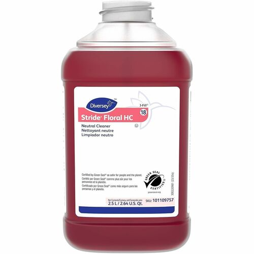 Diversey Care  Cleaner,LowpH,RinseFree,Concentrated,Floral,84.5oz,Red-DVO101109757