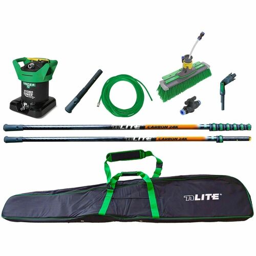 Unger  Cleaner Kit,f/Outdoor Glass,Deionizing,Advanced,39' Pole,GY
