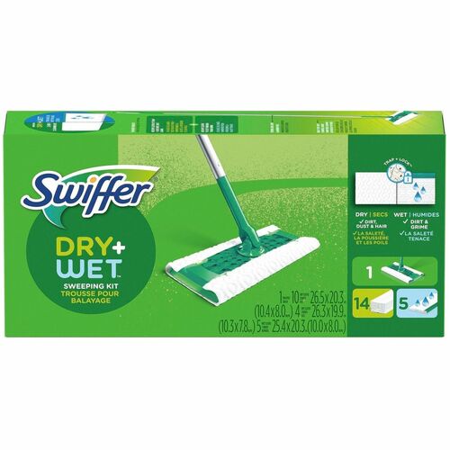 Procter & Gamble Commercial  Broom/Mop,2-in-1,DrySweep&WetMop,HardSurfacee/Cloths,1/BX,GN