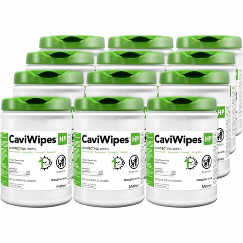 Metrex  Disinfectant Wipes,HP,6"x6-3/4",160/Pouch,12PK/CT,WE