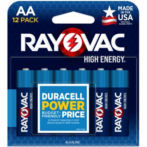 Rayovac Corporation  Batteries, High-Energy, Alkaline, AA, 12/PK, BE/SR