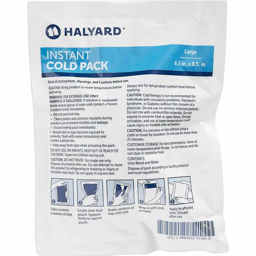 Halyard Health  Cold Pack,Instant,20-Minute Therapy,6-1/2"x8-1/2",24/CT,WE-HLYKICP026786