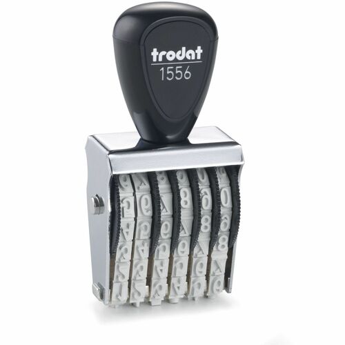 Trodat USA  Number Stamp, Rubber, Size 2, 6 Bands, Gray