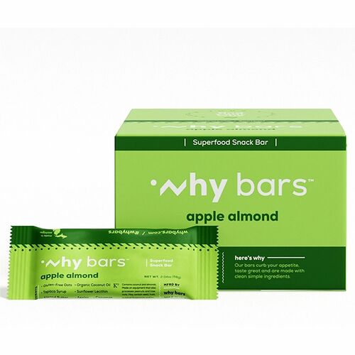 Why Bars  Protein Bar,Gluten-Free,Vegan,Apple Almond,2.04oz,12/PK