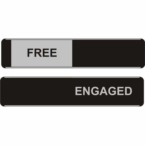 SECO  Sign,Door,w/Slider,Free/Engaged,10"x2",MI