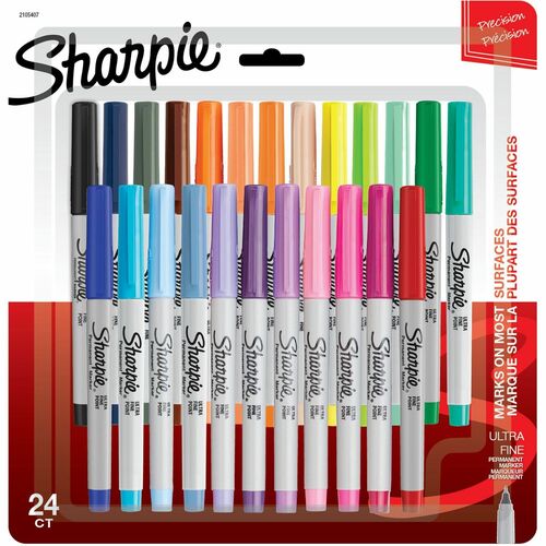 Newell Brands  Permanent Markers, Ultra Fine, 24 Color/PK, Assorted