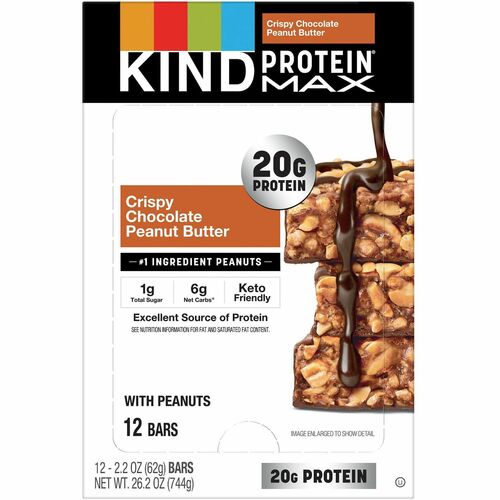 Kind LLC dba Kind Snacks  Snack Bars,Protein MAX,Crispy Chocolate/Peanut Butter,12/BX