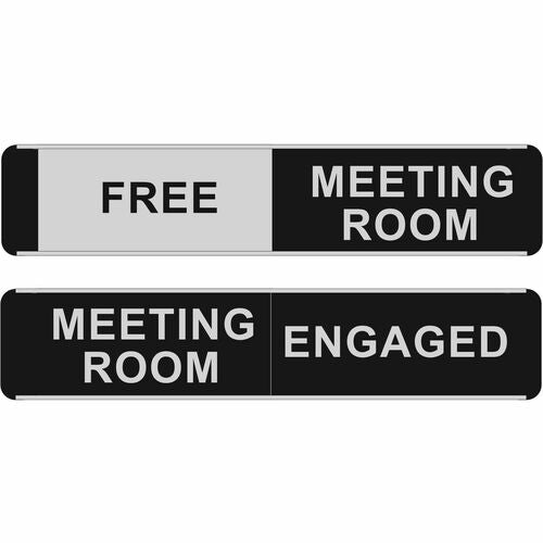 SECO  Sign,Door,w/Slider,Free/Engaged Meeting Room,10"x2",MI